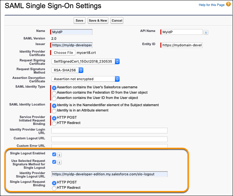 Single Logout for SAML IdP