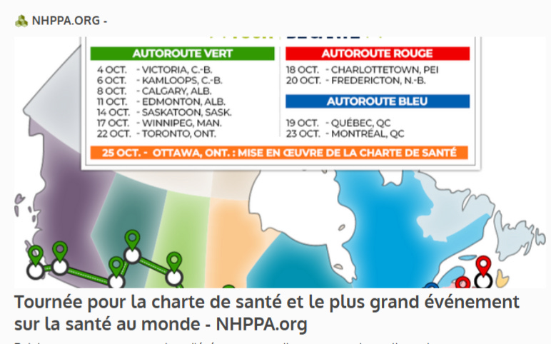 Tournée de la NHPPA pour la charte de la santé