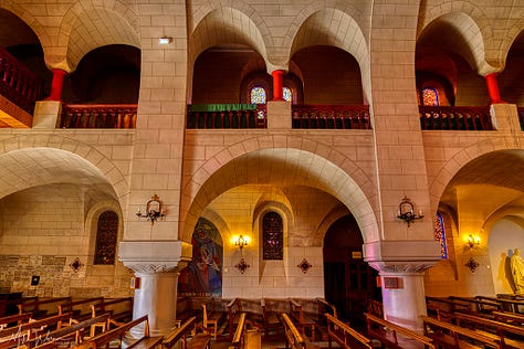 Inside the basilica