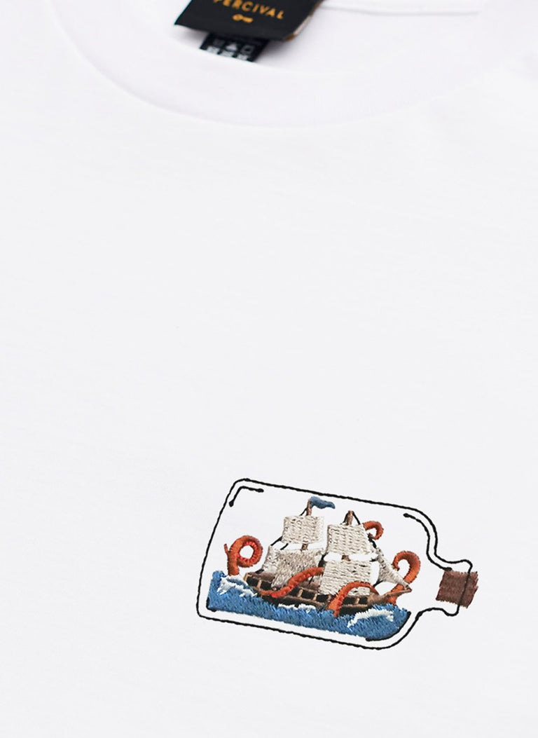T Shirt | Kraken Bottle | White