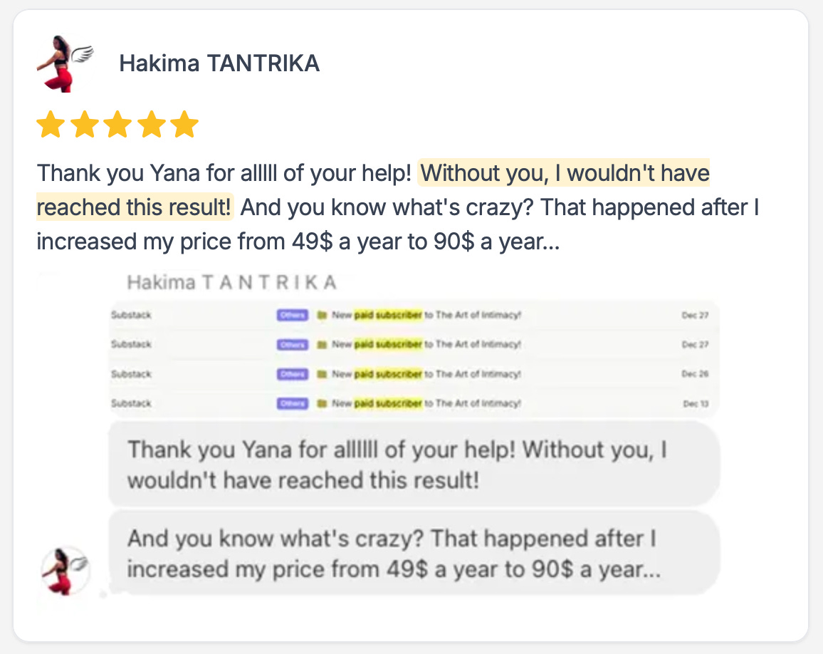 substack testimonials
