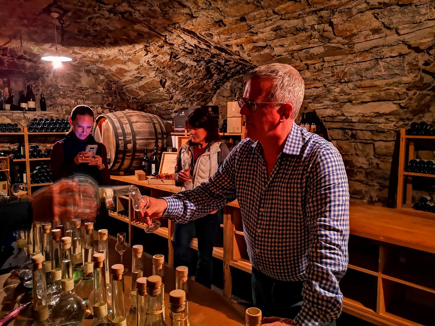 In the wine cellar at Majerija