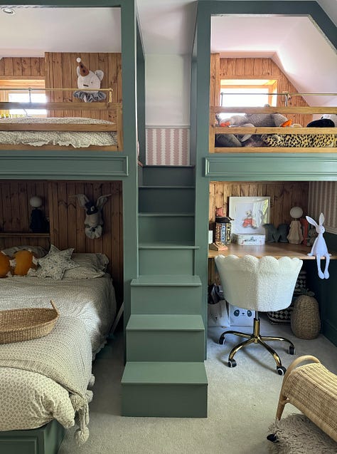 bunkroom makeover before and after details