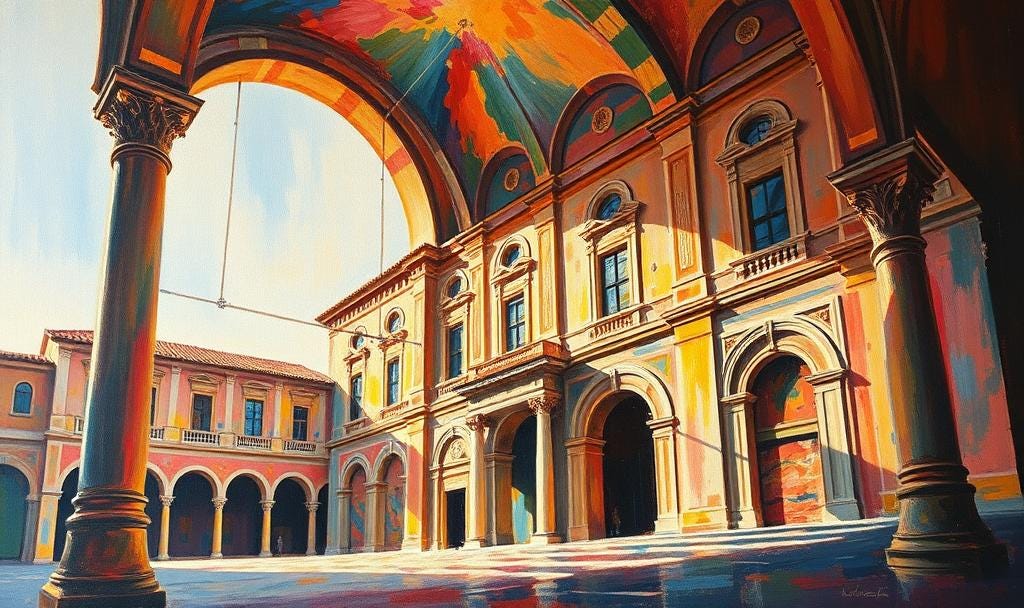 a painting of architecture