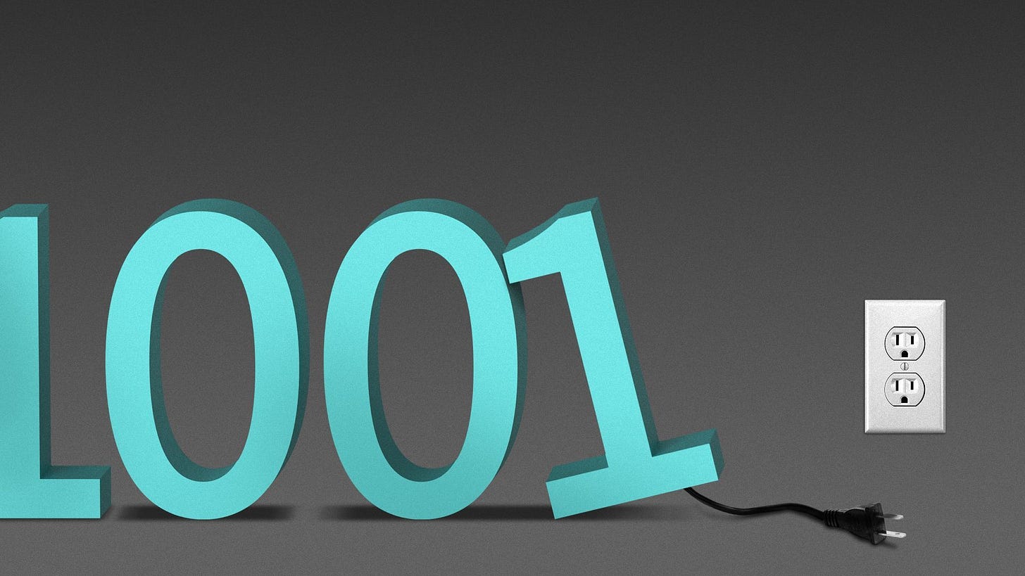 Illustration of a set of binary unplugged from a socket.