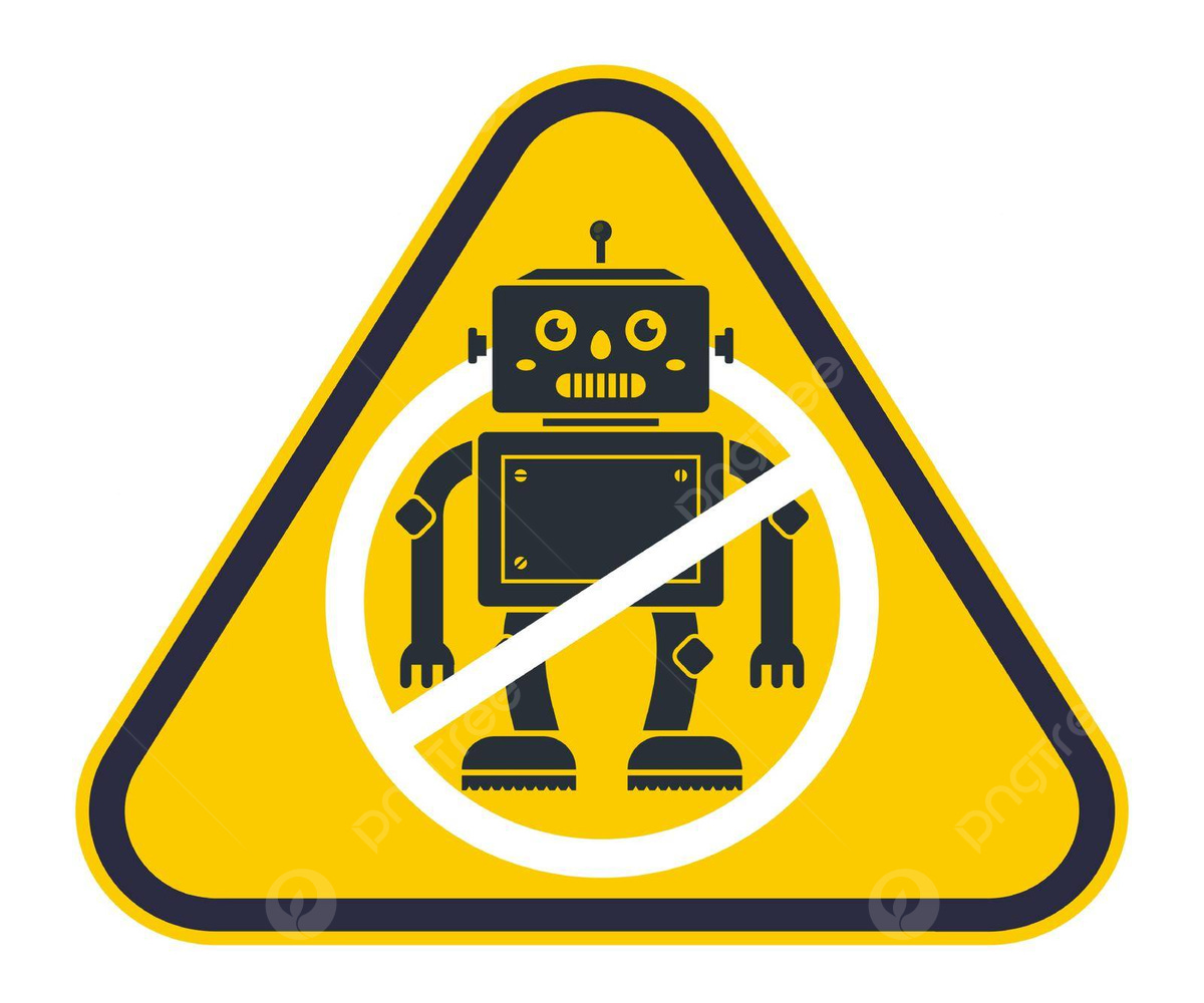 Cartel Amarillo Que Prohíbe Robots Inteligencia Artificial Prohibición  Prohibido Vector Militar Vector PNG ,dibujos Prohibido, Vector, Militar  Imagen de ilustración en Pngtree, Libres de Derechos