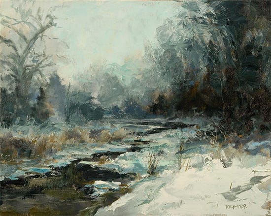 Winter Stream, 16 x 20", Oil, © Matthew Richter Winter Stream, 16 x 20", Oil, © Matthew Richter