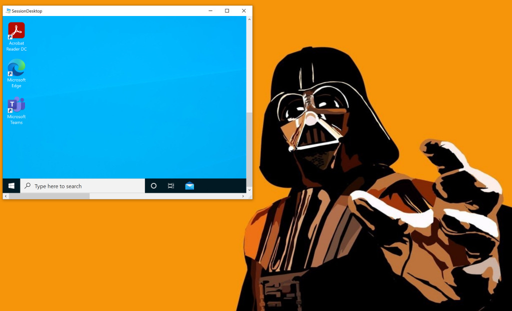 Schermata di una macchina Azure Virtual Desktop Schermata di una macchina Azure Virtual Desktop