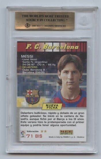 2004-05 Panini MEGACRACKS Soccer Rookie Lionel Messi #71 RC Rookie BGS 9.5 - Picture 2 of 2