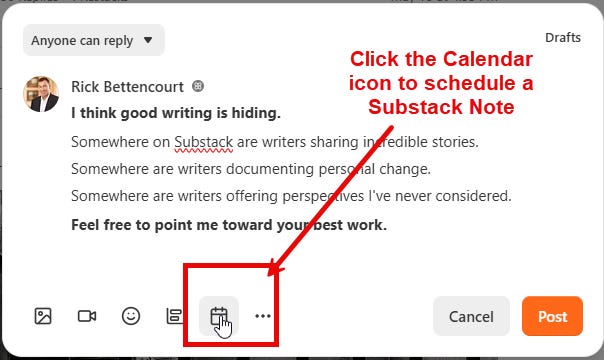 substack note scheduler substack note scheduler