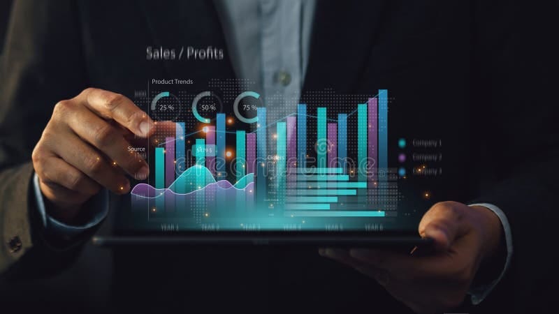Empresário Trabalha Com O Ai Para Análise Da Economia Resultado Financeiro  Por Gráfico Digital De Realidade Aumentada. Conceito De Imagem de Stock -  Imagem de economia, mercado: 246630095