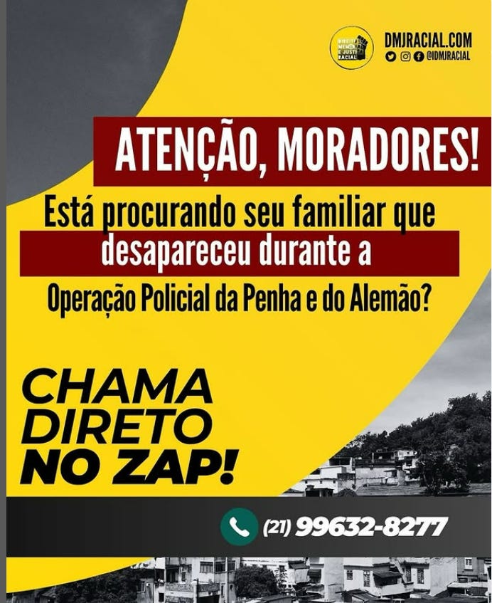 Massacre no RJ: organizações cobram perícia independente e familiares ainda buscam desaparecidos 3 Imagem propriedade da Brasil de Direitos