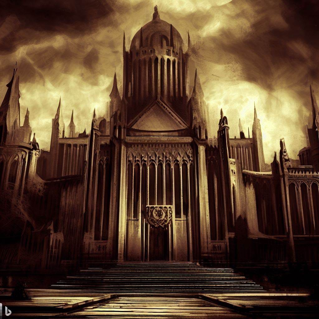 The Supreme Court of the Empire of Man, dramatic, art deco, gothic The Supreme Court of the Empire of Man, dramatic, art deco, gothic