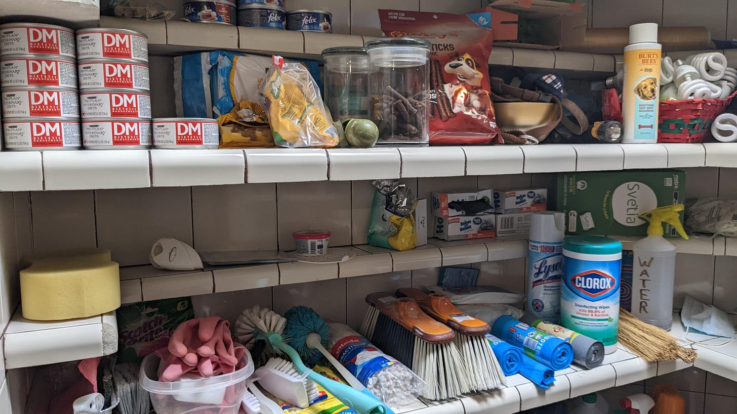 shelves with stuff