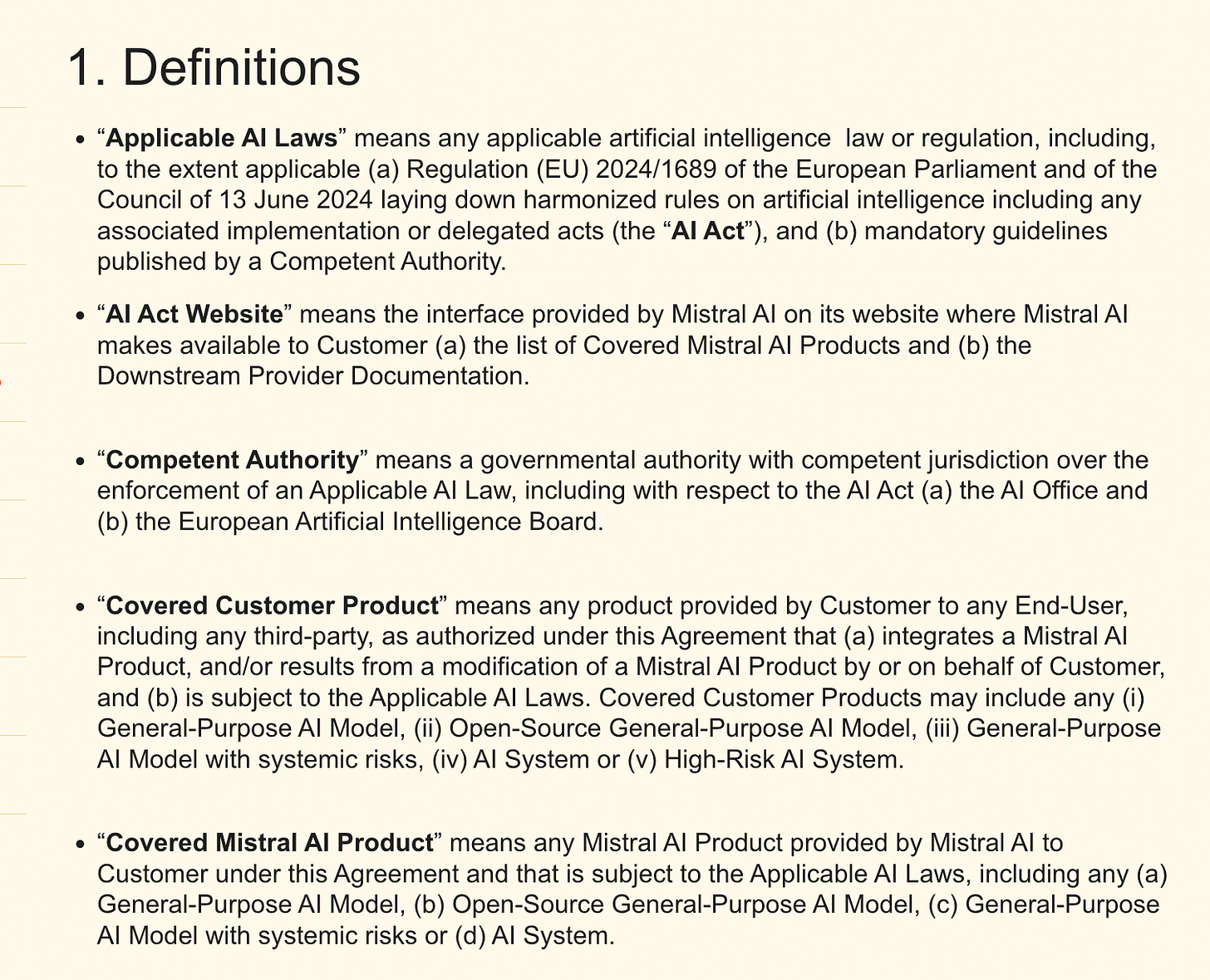 Mistral Terms of Service