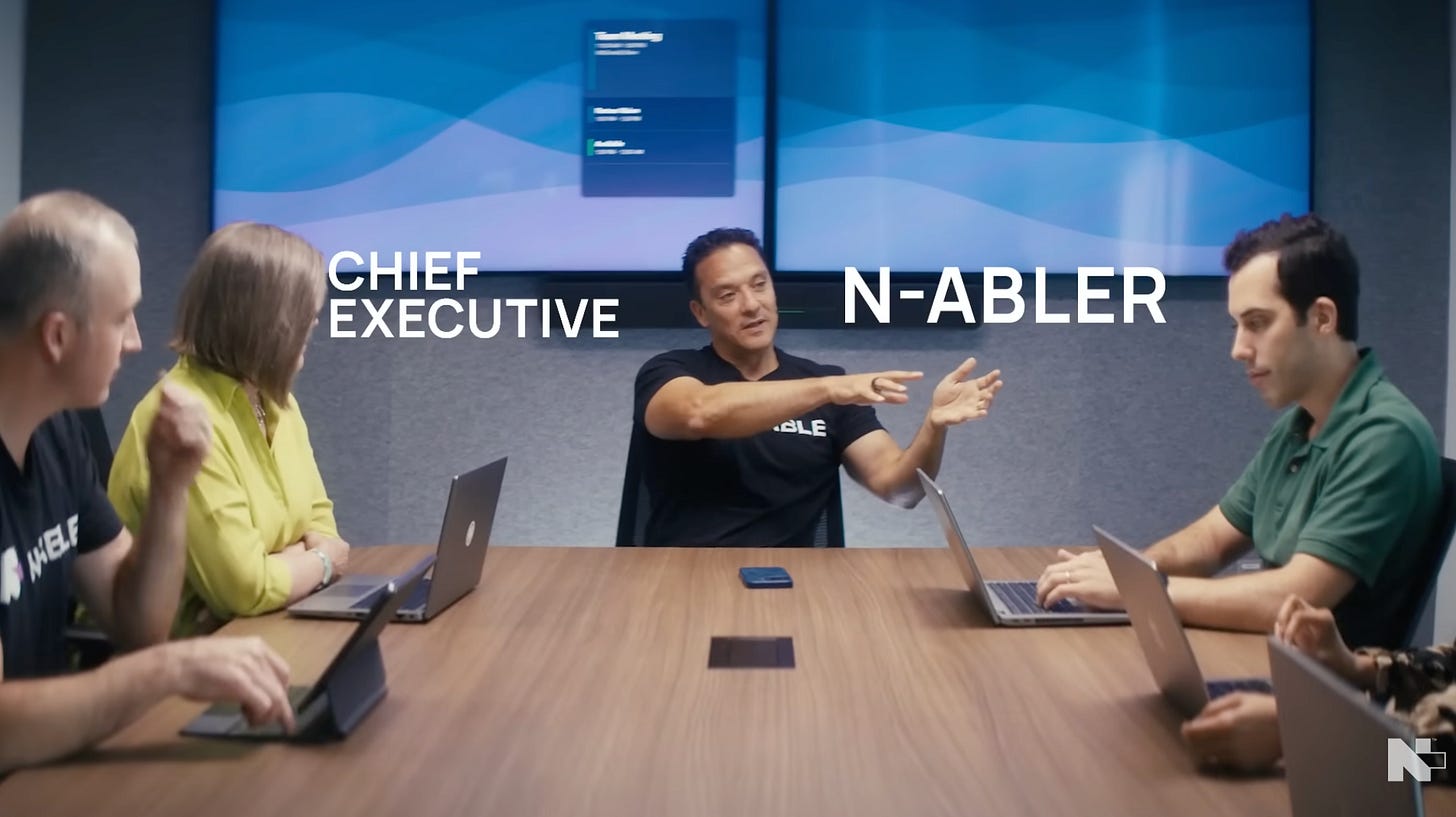 Scene of the “Chief Executive N-abler” in the Be able campaign video.