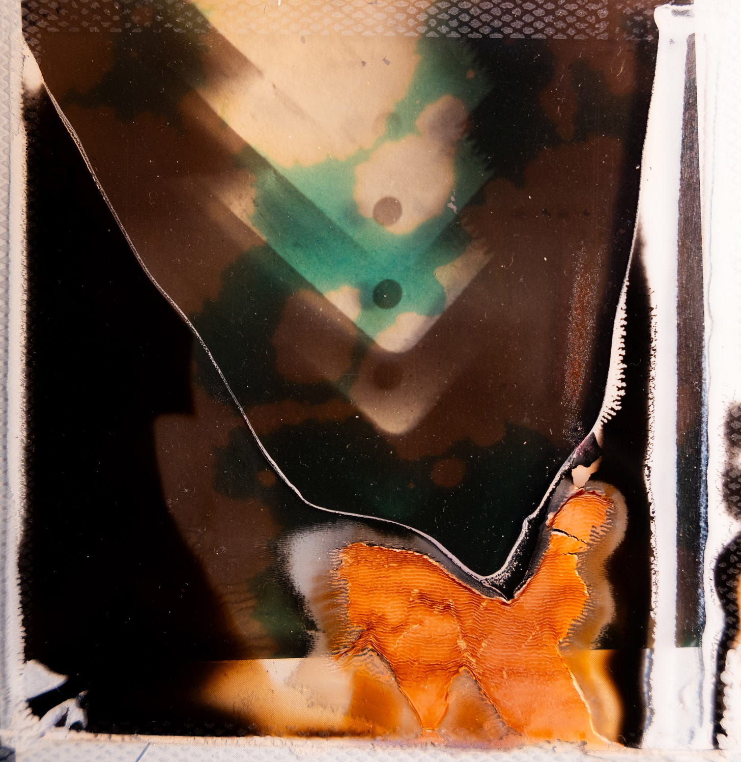 Hand Saw Polaroid Transparency