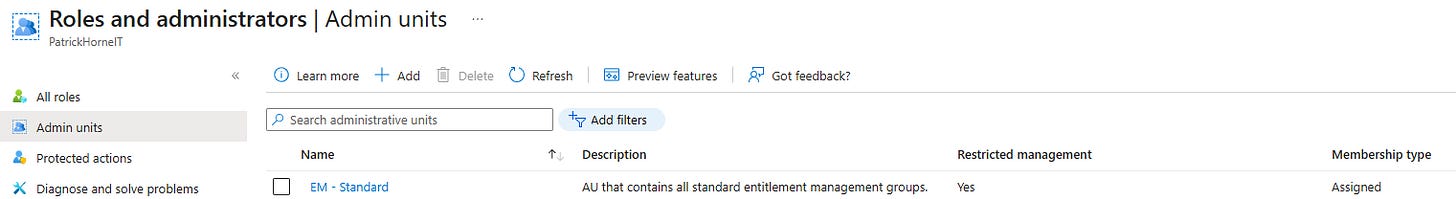 Restricted administrative unit