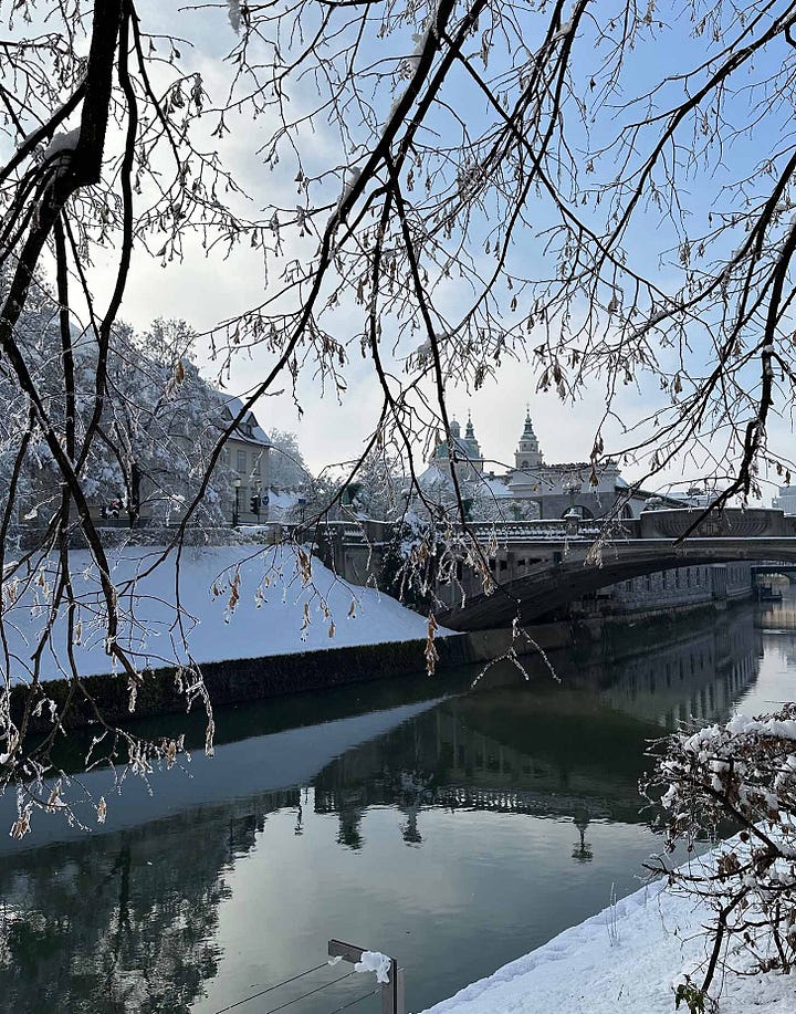 ljubljana in the snow