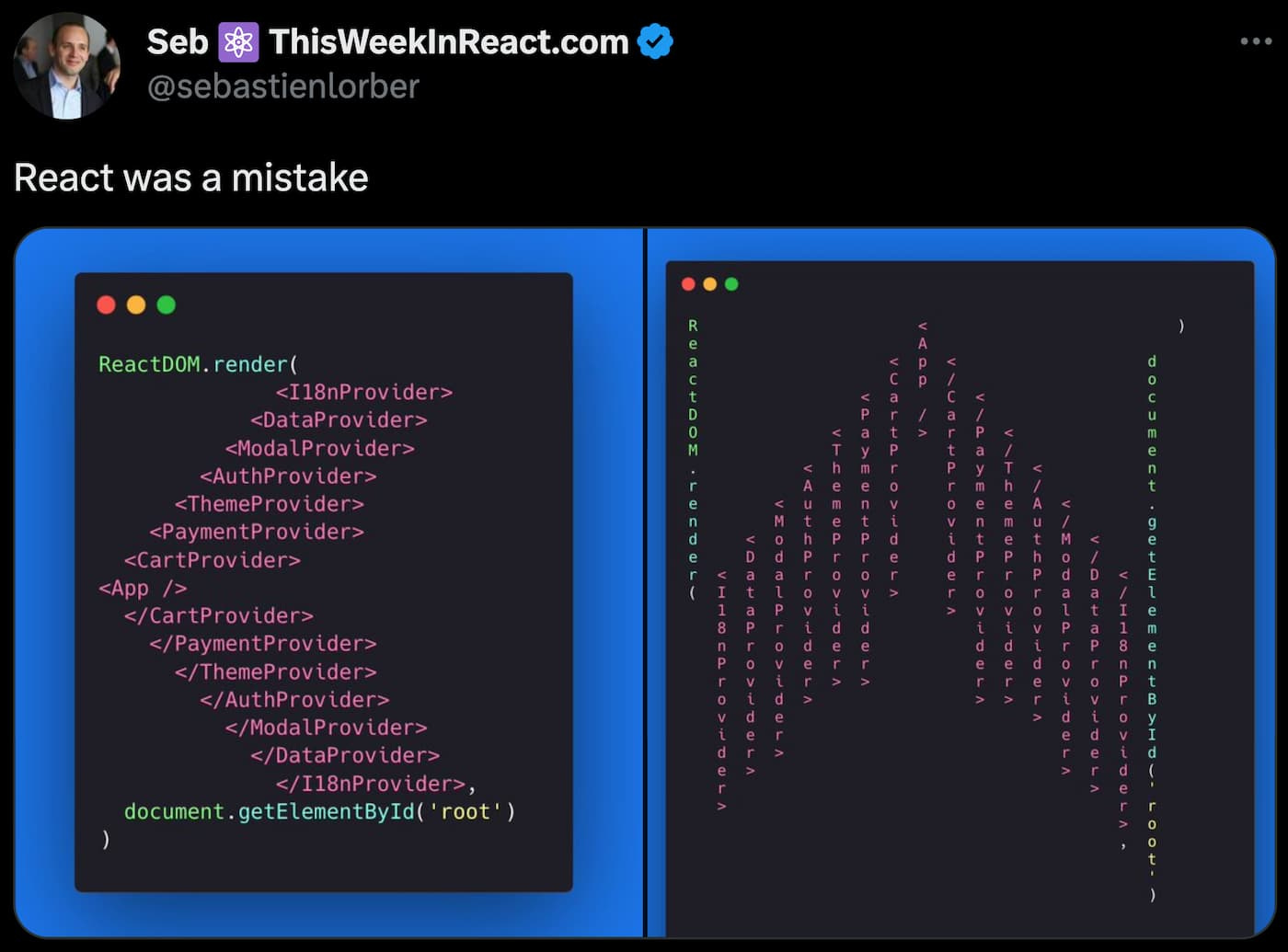 React was a mistake React was a mistake