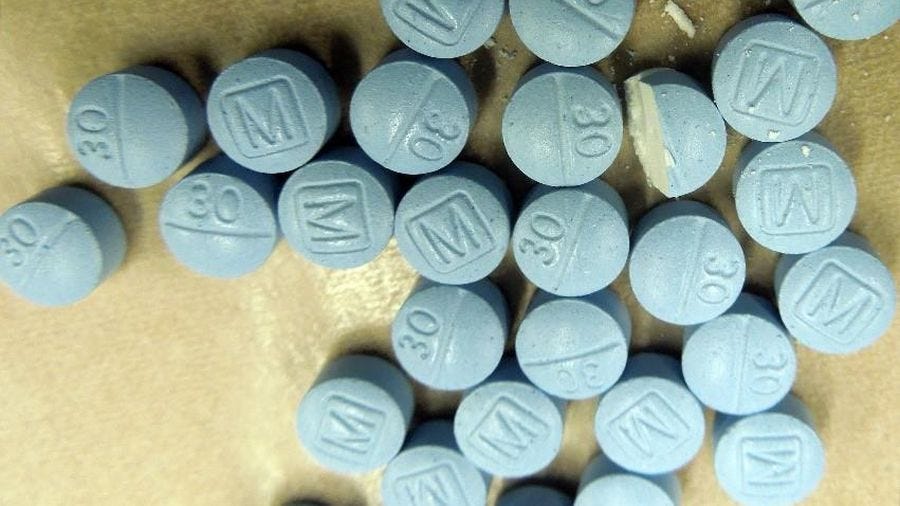 The U.S. Drug Enforcement Administration has warned about the circulation of counterfeit oxycodone pills that actually contain fatal doses of fentanyl.