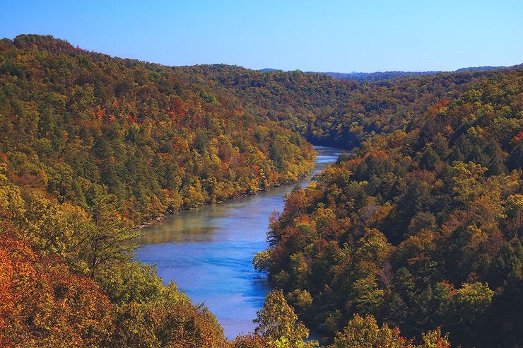 Photo of the Cumberland River, Kentucky.