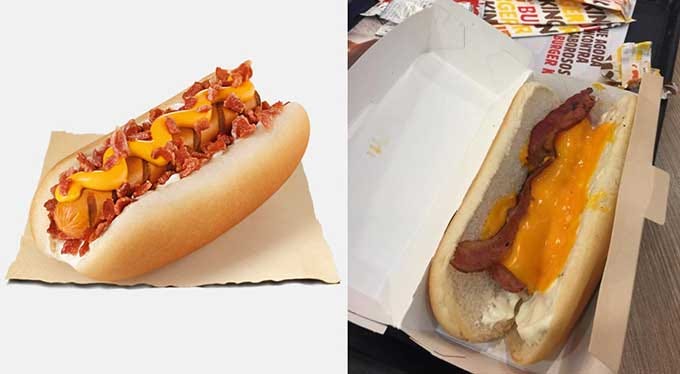 Burger King Cheddar and Bacon Grill Dog : expectation vs. reality - Boing  Boing