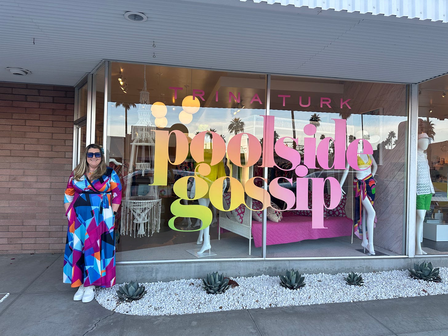 Heather standing by the Trina Turk store
