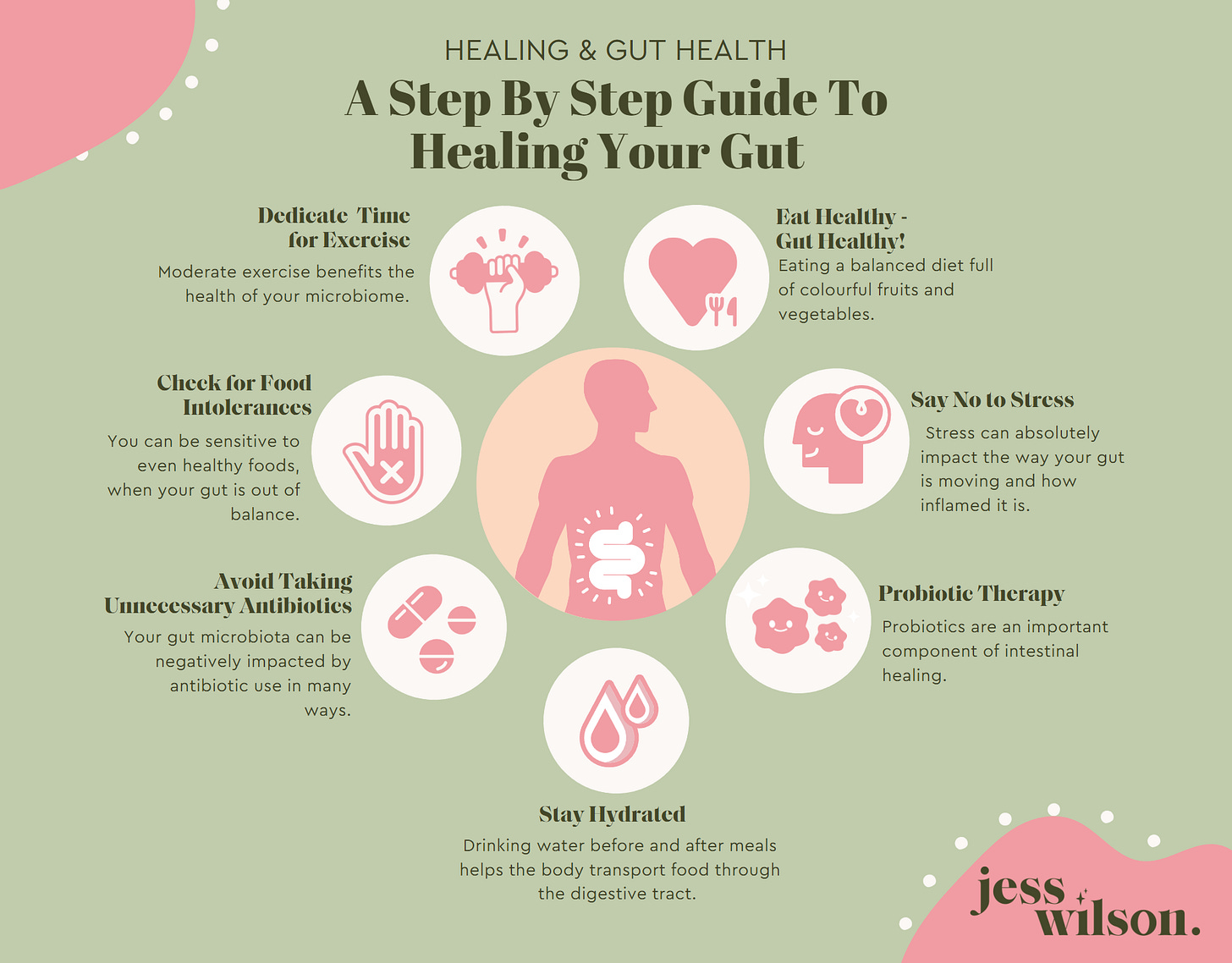Healing and Gut Health: A Step By Step Guide To Healing Your Gut - Jess Wilson