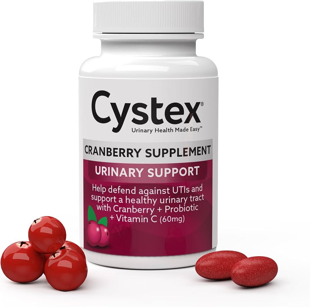 Amazon.com: Cystex Cranberry Urinary Health Supplement, 75 Caplets |  Probiotics, Prebiotics, & Vitamin C for Urinary Tract & Vaginal Support, pH  & Yeast Balance, Daily Use, Sugar-Free : Health & Household
