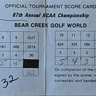 College Golf Museum: 1984 NCAA Scorecard