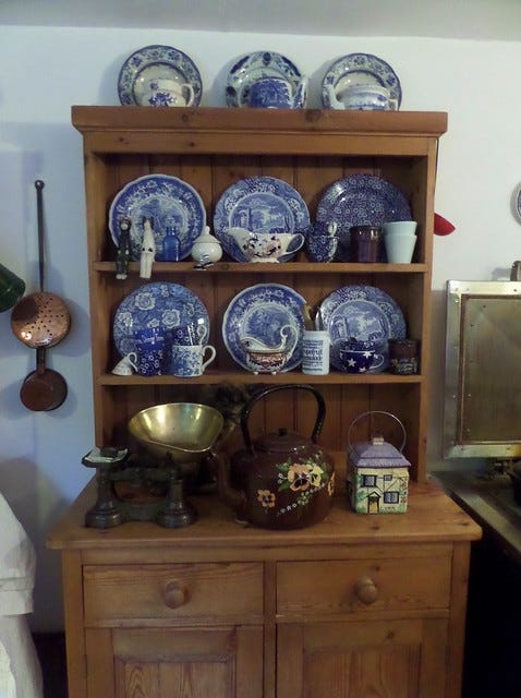 Blue China on Dresser Blue China on Dresser