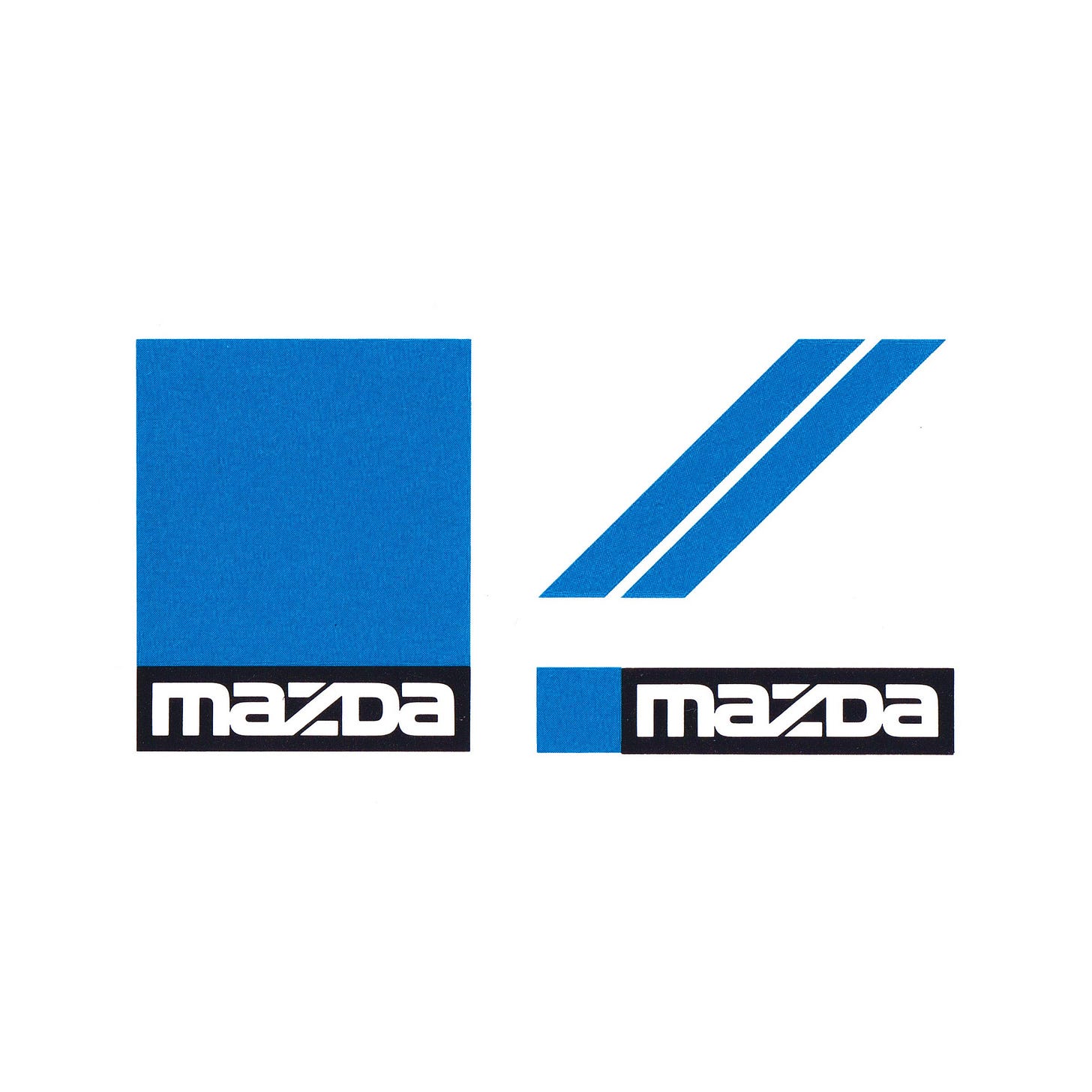 شعار شركة ري يوشيمورا وPAOS لعام 1975 والهوية المؤسسية لشركة Mazda