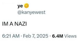 Kanye West's praise for Hitler and open hatred of Jews is beyond monstrous.  This is a man glorifying genocide. Every platform and brand that gives him  a microphone is complicit. Cut ties