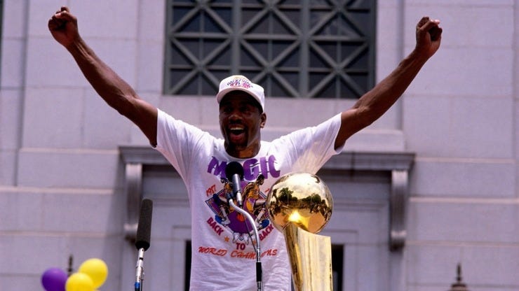 Los Angeles Lakers NBA Championship Parade - Magic Johnson, 1988
