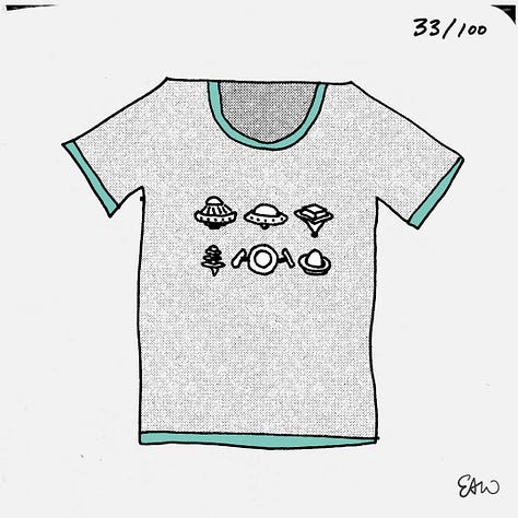 Even more t-shirt thumbnail sketches in a square grid