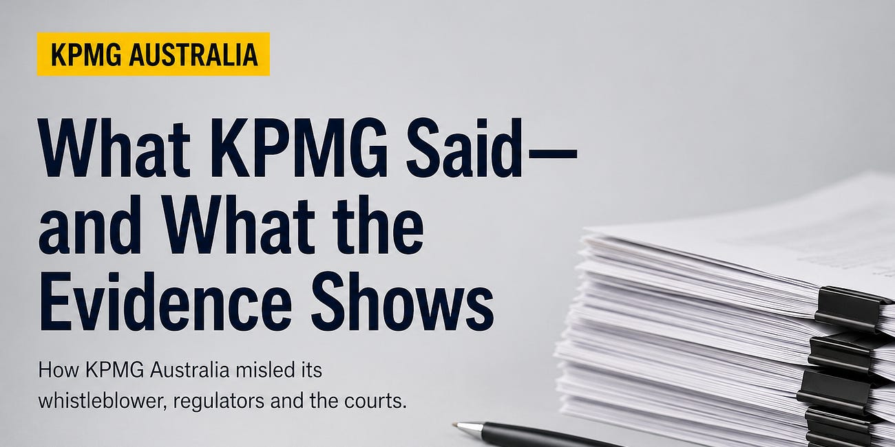 How KPMG Australia misled its whistleblower, independent directors, clients and Parliament
