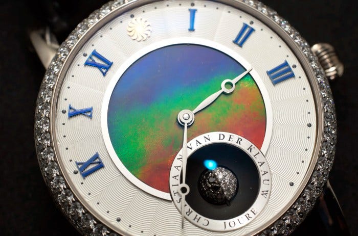 Christiaan van der Klaauw Real Moon Stella Nebula with ammolite dial Christiaan van der Klaauw Real Moon Stella Nebula with ammolite dial