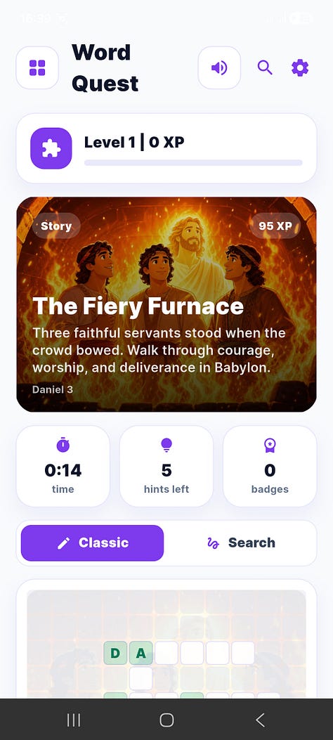 Pilgrim's Staff mobile app interface