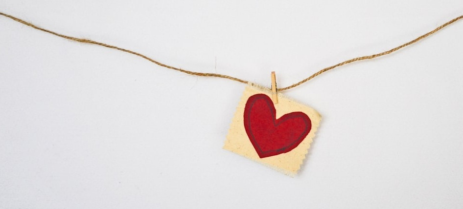 heart-shaped red and beige pendant
