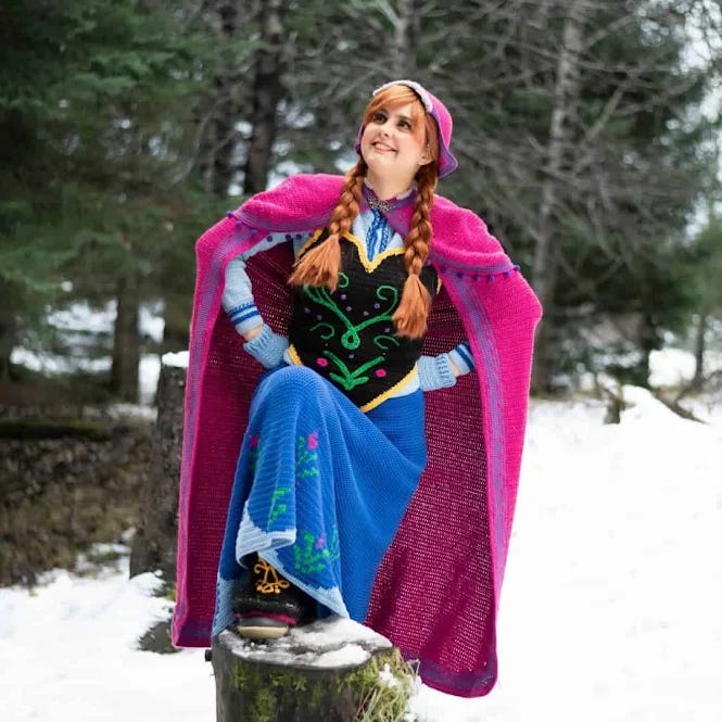 Crochet Cosplay: Princess Anna North Mountain Dress from Frozen