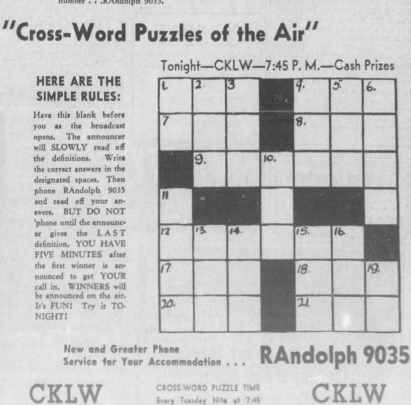 1938: the year in crosswords (2 of 2) - t campbell's grid