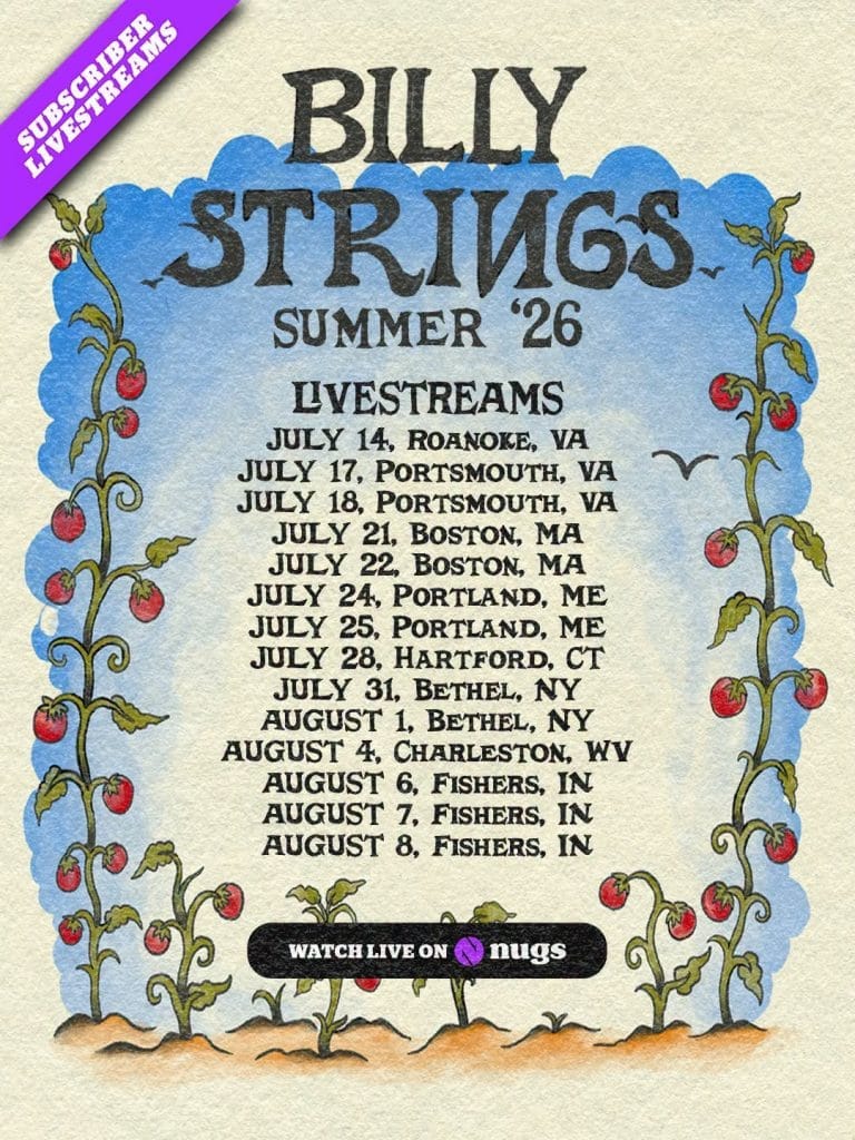 Billy Strings Confirms 2026 U.S. Summer Tour Livestreams