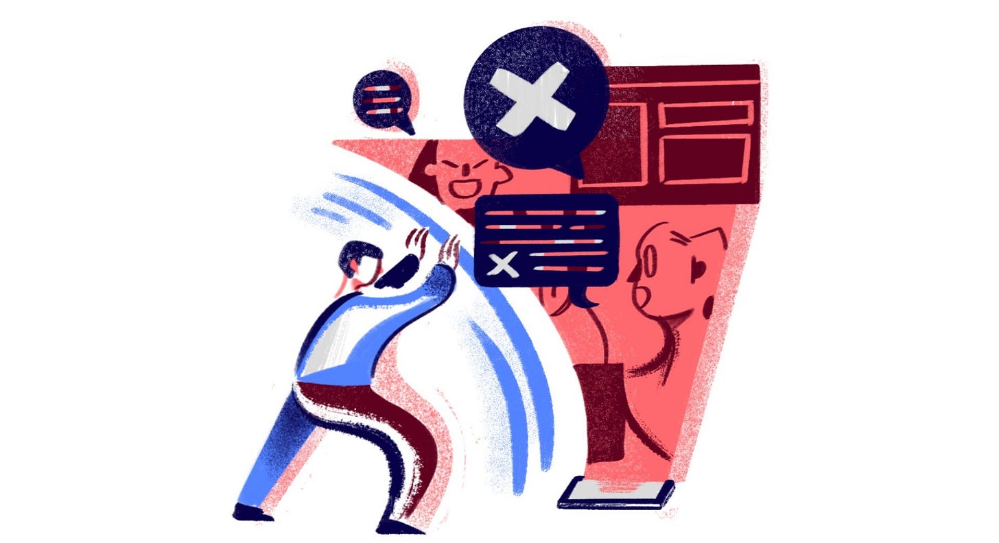 a person trying to fight online negative content