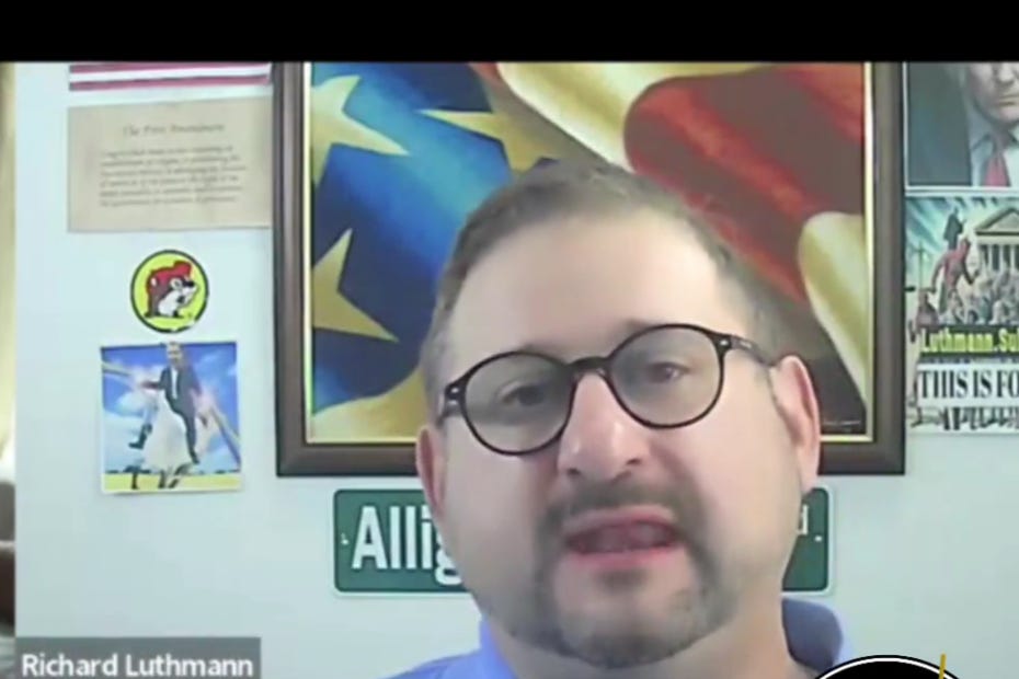 Richard Luthmann Drops Bombs: On Stand With Meg he calls Family Courts RICO-style rackets built on secrecy, silence, and extortion. Richard Luthmann Drops Bombs: On Stand With Meg he calls Family Courts RICO-style rackets built on secrecy, silence, and extortion.