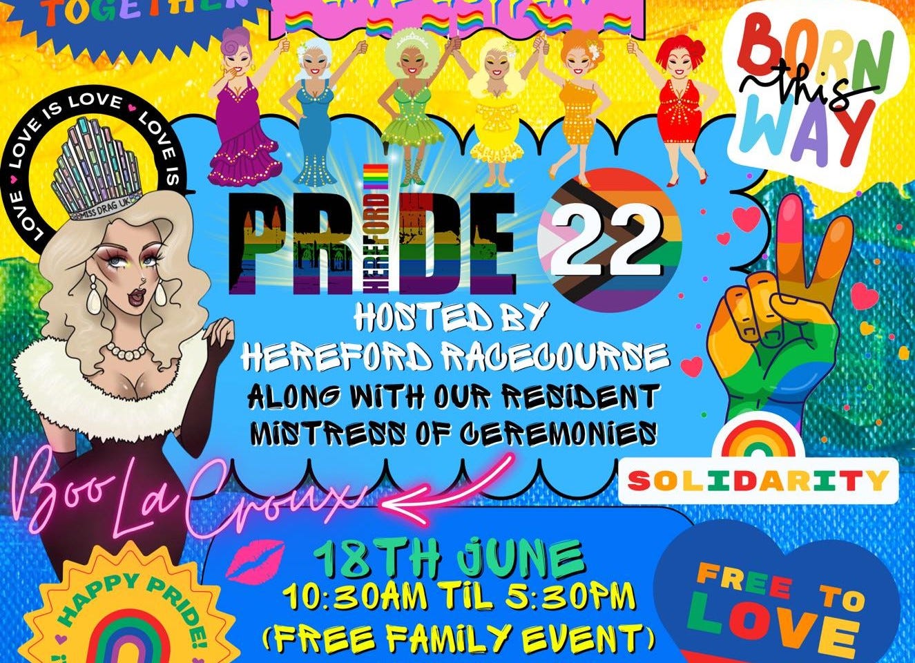 Advertisement for Pride 22, Hereford racecourse, June 2022