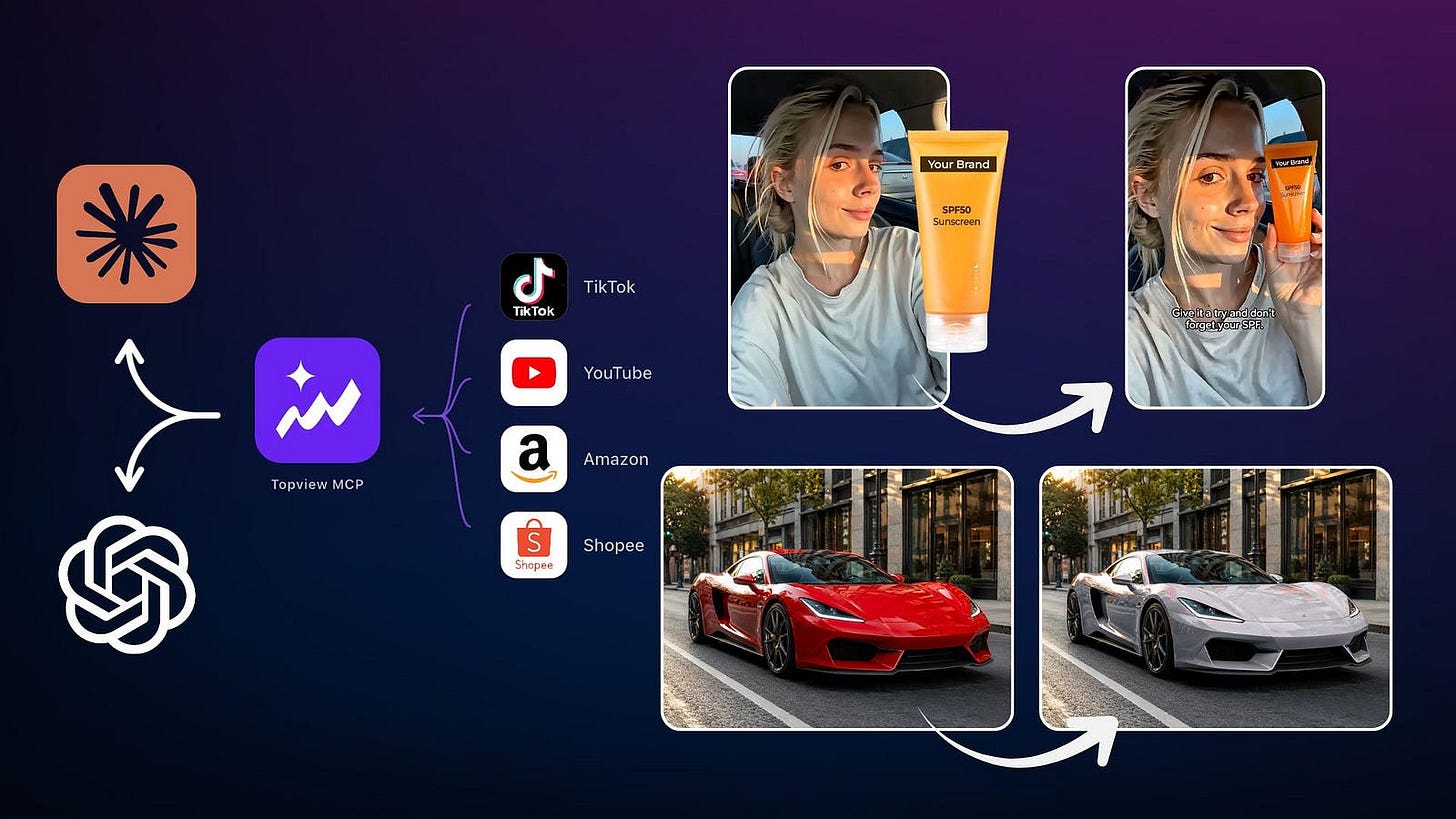 Sample AI media generation in Claude and ChatGPT using Topview MCP. Image by Jim Clyde Monge Sample AI media generation in Claude and ChatGPT using Topview MCP. Image by Jim Clyde Monge