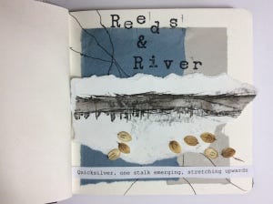 Reeds & River - Collage Sketchbook Carolyn J Roberts Artist