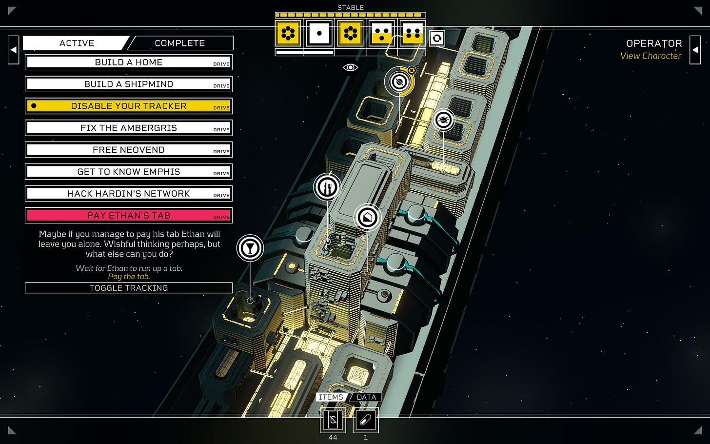 Άποψη του χάρτη του Citizen Sleeper