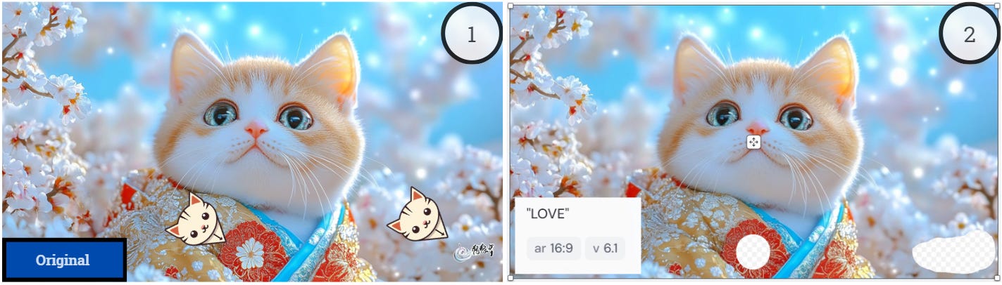 Remove abnormal text at the corner and add text “LOVE”. Prompt: a portrait photograph of a chubby cat wearing kimono, Japanese --sref 831214820 --ar 16:9 --v 6.1 Remove abnormal text at the corner and add text “LOVE”. Prompt: a portrait photograph of a chubby cat wearing kimono, Japanese --sref 831214820 --ar 16:9 --v 6.1